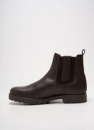 Bottines/boots matière lisse talon bas marron ORLAND homme