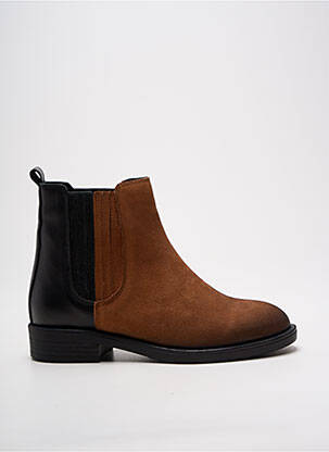 Bottines/boots matière lisse talon plat jusqu'à 3cm marron ELUE PAR NOUS femme