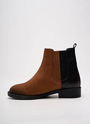 Bottines/boots matière lisse talon plat jusqu'à 3cm marron ELUE PAR NOUS femme