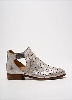 Bottines/boots tissage satiné talon plat jusqu'à 3cm argent CASTA femme