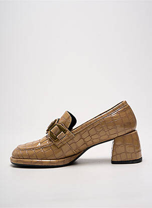 Mocassins matière lisse talon de 4 à 6cm beige PONS QUINTANA femme