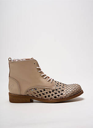 Bottines/boots matière lisse talon plat jusqu'à 3cm beige FELMINI femme