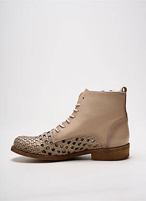Bottines/boots matière lisse talon plat jusqu'à 3cm beige FELMINI femme
