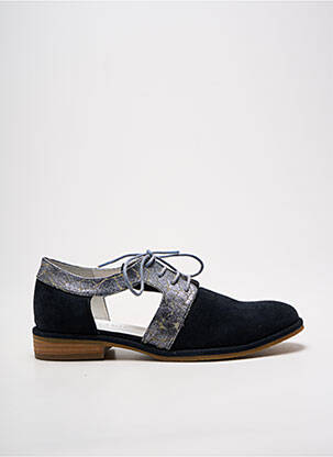Derbies nubuck talon plat jusqu'à 3cm bleu REGARD femme