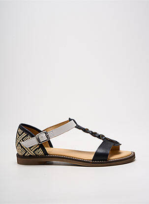 Sandales/nu pieds matière lisse talon plat jusqu'à 3cm noir MKD femme