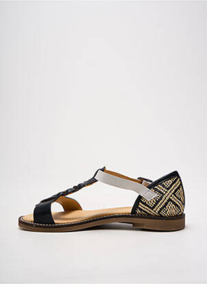 Sandales/nu pieds matière lisse talon plat jusqu'à 3cm noir MKD femme