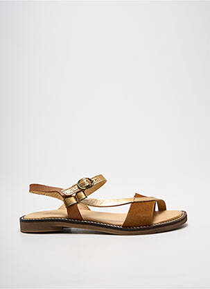 Sandales/nu pieds matière lisse talon plat jusqu'à 3cm or MKD femme