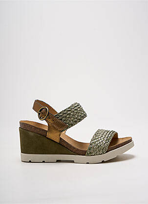 Sandales/nu pieds matière lisse talon de 7 à 9cm vert MKD femme