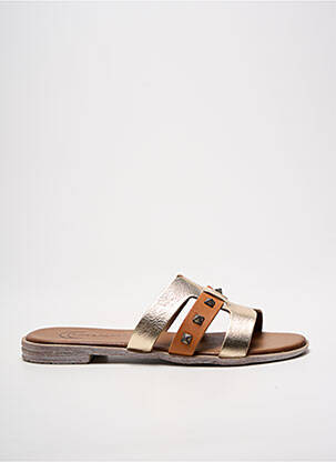 Mules/sabots matière lisse talon plat jusqu'à 3cm or LUNE & L'AUTRE femme