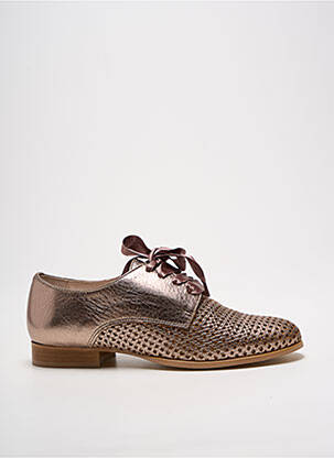 Derbies tissage satiné talon plat jusqu'à 3cm marron MYMA femme