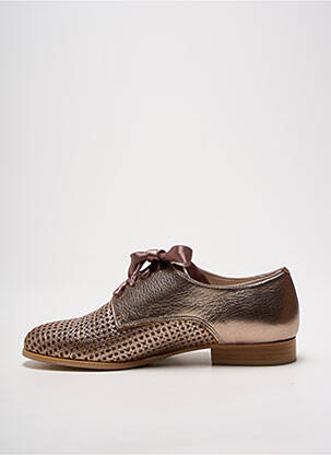 Derbies tissage satiné talon plat jusqu'à 3cm marron MYMA femme