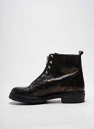 Bottines/boots tissage satiné talon plat jusqu'à 3cm or REGARD femme