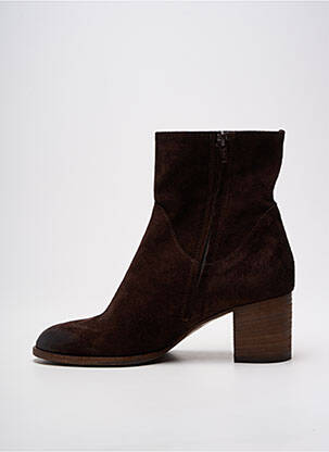 Bottines/boots nubuck talon de 4 à 6cm marron PAOYAMA femme
