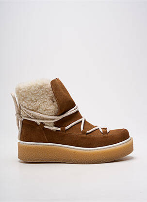 Bottines/boots nubuck talon plat jusqu'à 3cm marron PHILIPPE MORVAN femme