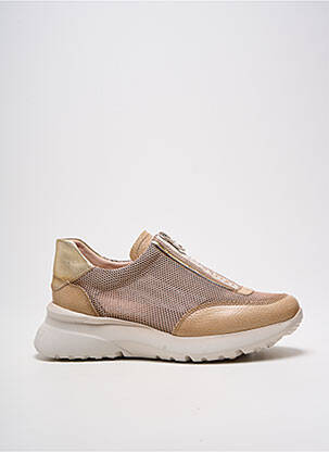 Baskets matière lisse talon de 4 à 6cm beige HISPANITAS femme