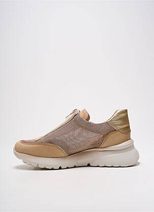 Baskets matière lisse talon de 4 à 6cm beige HISPANITAS femme