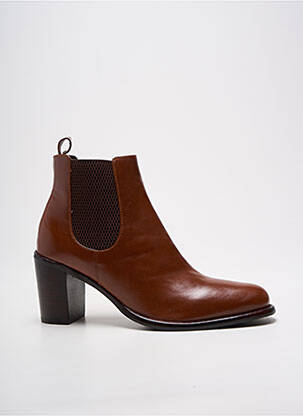 Bottines/boots matière lisse talon de 4 à 6cm marron ADIGE femme