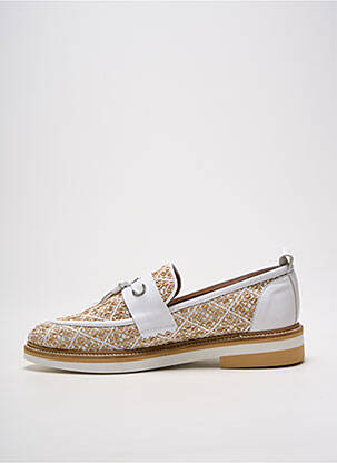 Mocassins chiquet talon plat jusqu'à 3cm beige PHILIPPE MORVAN femme