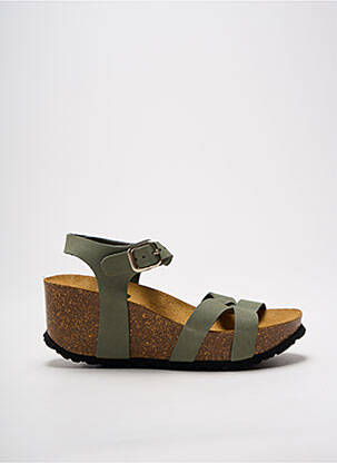 Sandales/nu pieds talon compensé talon de 7 à 9cm vert SANTAFE femme