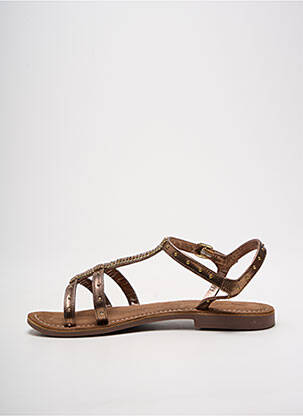 Sandales/nu pieds chiquet talon plat jusqu'à 3cm marron SANTAFE femme