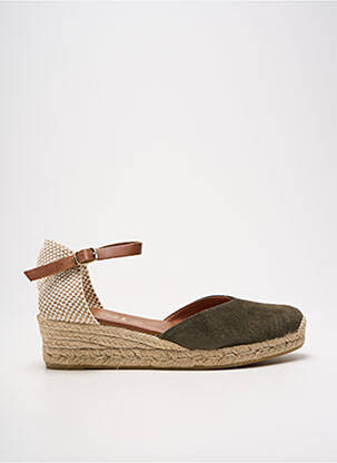 Espadrilles nubuck talon de 4 à 6cm vert LA MAISON DE L'ESPADRILLE femme