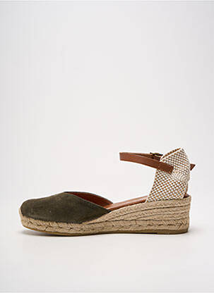 Espadrilles nubuck talon de 4 à 6cm vert LA MAISON DE L'ESPADRILLE femme