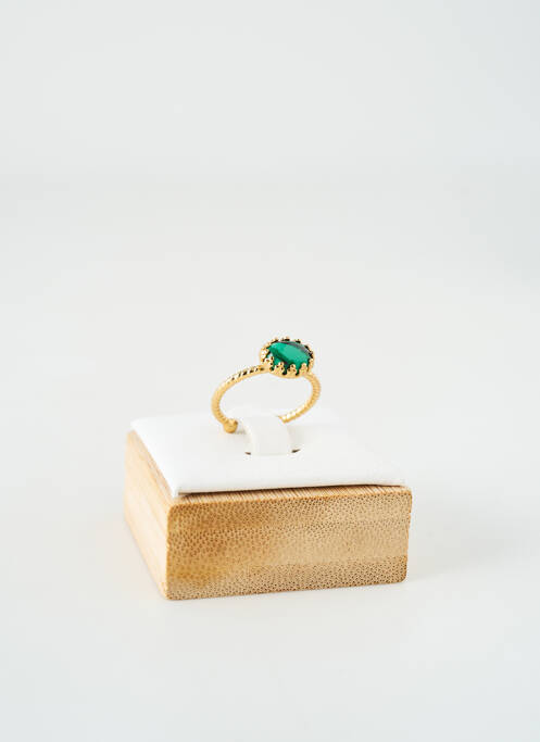 Bague matériaux métal vert BY GARANCE femme