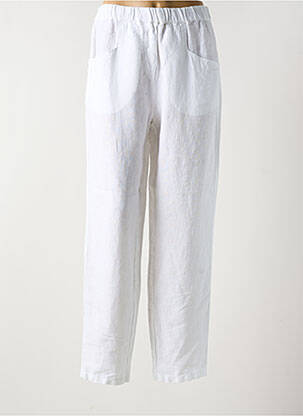 Pantalon droit tissage crêpe taille normale blanc VETONO femme
