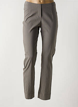 Pantalon slim taille élastique taille haute marron VETONO femme