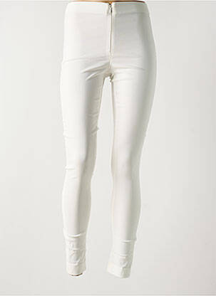 Pantalon slim taille élastique taille haute beige LAUREN VIDAL femme