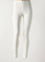 Pantalon slim taille élastique taille haute beige LAUREN VIDAL femme