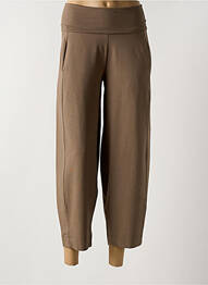 Pantalon 7/8 taille haute taille haute marron VETONO femme