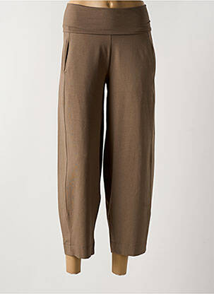 Pantalon 7/8 taille haute taille haute marron VETONO femme