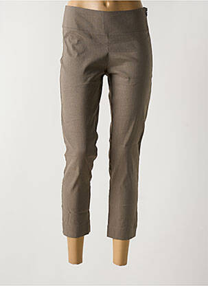 Pantalon 7/8 taille à pinces taille normale marron SARAH PACINI femme