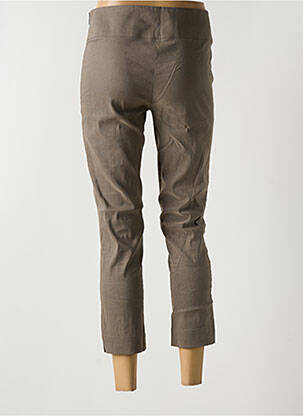 Pantalon 7/8 taille à pinces taille normale marron SARAH PACINI femme