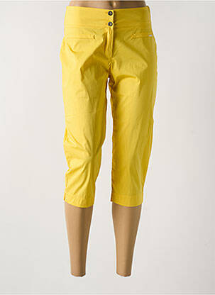 Pantacourt taille élastique taille normale jaune MALOKA femme
