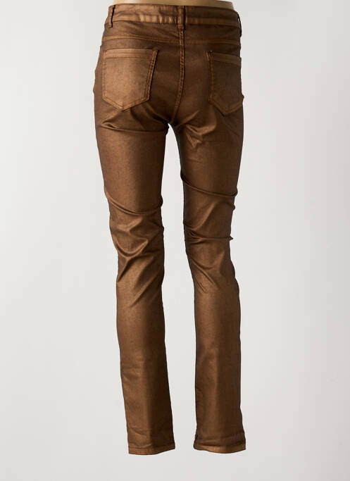 Pantalon slim marron LAUREN VIDAL pour femme