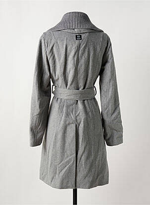 Manteau long coupe cintrée sans capuche gris BSB femme
