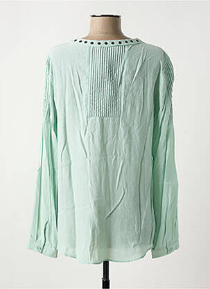 Blouse poignets boutonnés avec fente manches longues vert LAUREN VIDAL femme