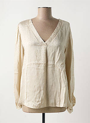 Blouse manches longues manches longues beige LAUREN VIDAL femme