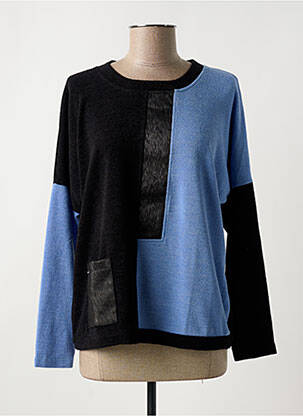Pull stretch manches longues bleu MALOKA femme