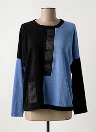 Pull stretch manches longues bleu MALOKA femme