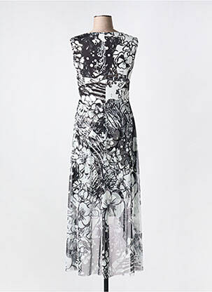 Robe longue imprimé fantaisie sans manche noir MALOKA femme