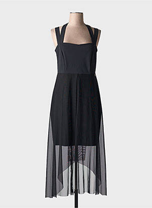Robe longue coupe cintrée fines bretelles noir MALOKA femme