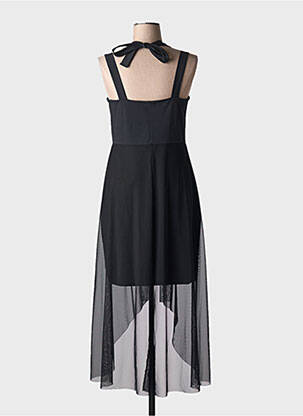 Robe longue coupe cintrée fines bretelles noir MALOKA femme