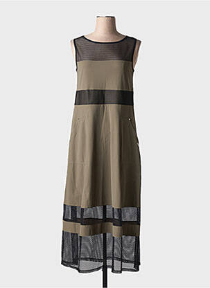 Robe mi-longue sans manche sans manche vert MC PLANET femme