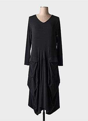 Robe mi-longue manches longues manches longues noir K-DESIGN femme
