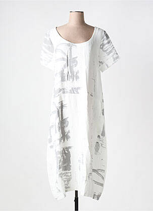 Robe longue manches courtes manches courtes blanc KOKOMARINA femme