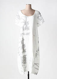 Robe longue manches courtes manches courtes blanc KOKOMARINA femme