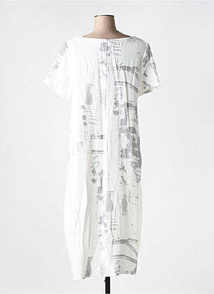 Robe longue manches courtes manches courtes blanc KOKOMARINA femme